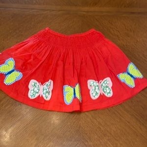Girls Mini Boden Red Butterfly Twirl Skirt size 7-8 years
